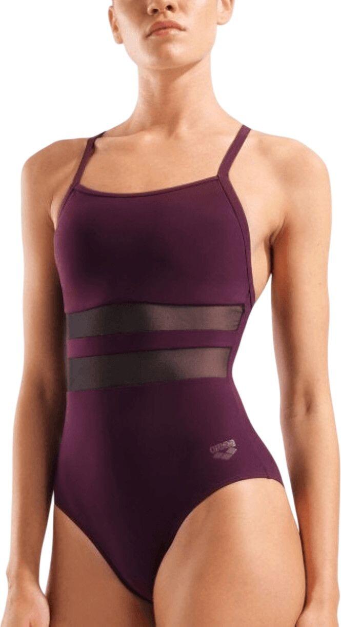 Costume da bagno Arena Mesh Equals Bordeaux da donna 3/7