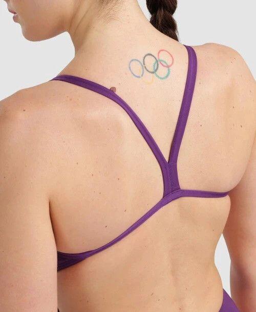 Einteiliger Badeanzug für Damen mit freiem Rücken Challenge Back Violett 5/11