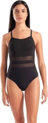 Arena mesh equals zwempak voor dames, zwart