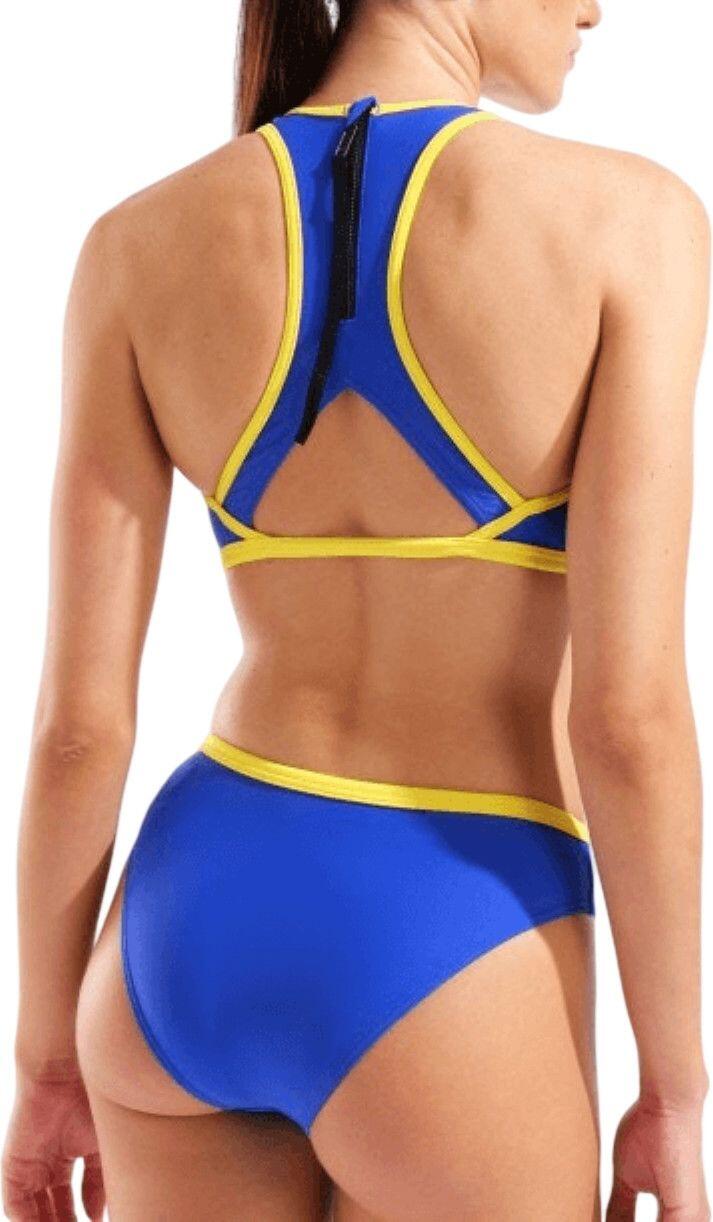 Costume da bagno Arena Y-Line blu/giallo da donna 4/5