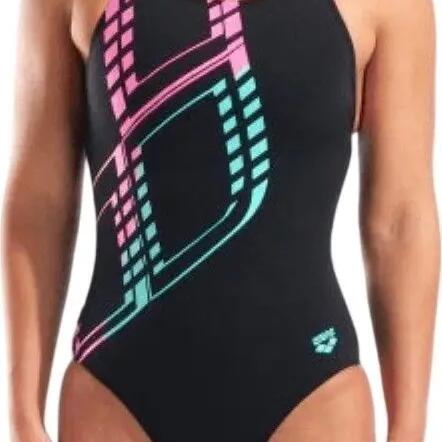 Arena Maxi Logo Black Women's Swimsuit