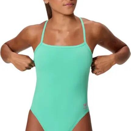 Speedo Women's Club Training V-Back 2.0 Turquoise One-Piece Swimsuit