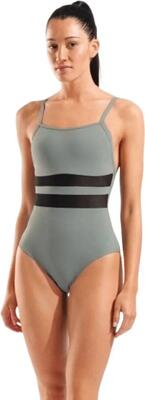 Arena mesh equals zwempak voor dames, zwart