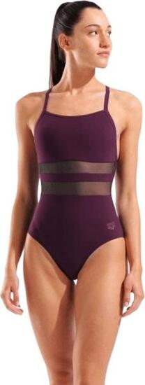 Maillot de Bain Arena Mesh Equals Bordeaux Femme