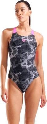 Costume da bagno Arena Camo Nero/Rosa Donna