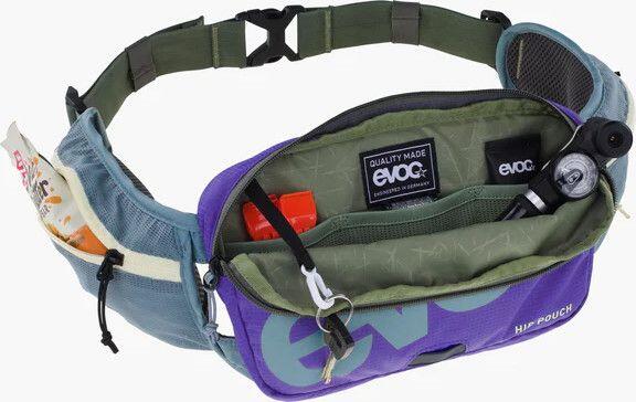 Cinturón Evoc Banana morado y verde oscuro 3/4