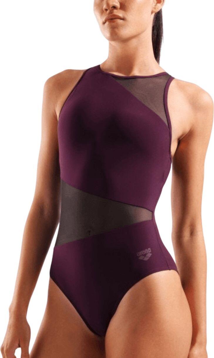 Costume da bagno Arena Mesh Angle Bordeaux Donna 3/7