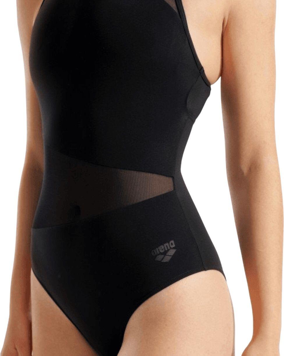 Arena Mesh Angle zwempak voor dames, zwart 3/12
