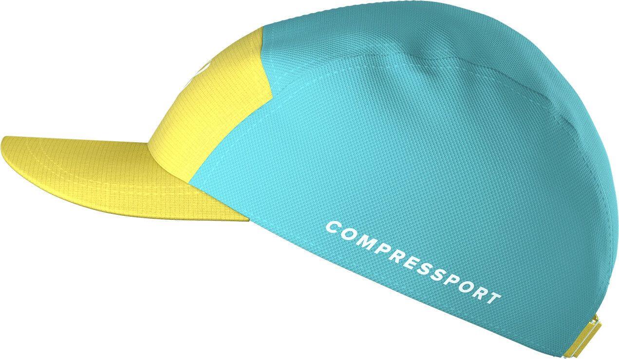 Gorra Compressport de 5 paneles, amarilla y azul 2/4