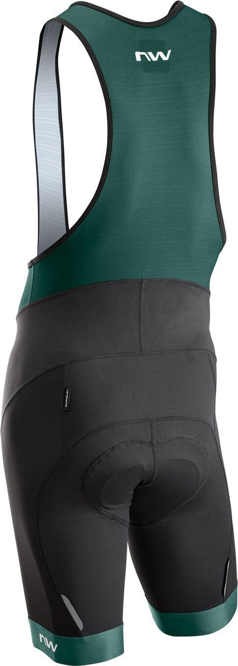 Spodenki rowerowe NORTHWAVE Active Evo Bibshort czarno zielone 2/2
