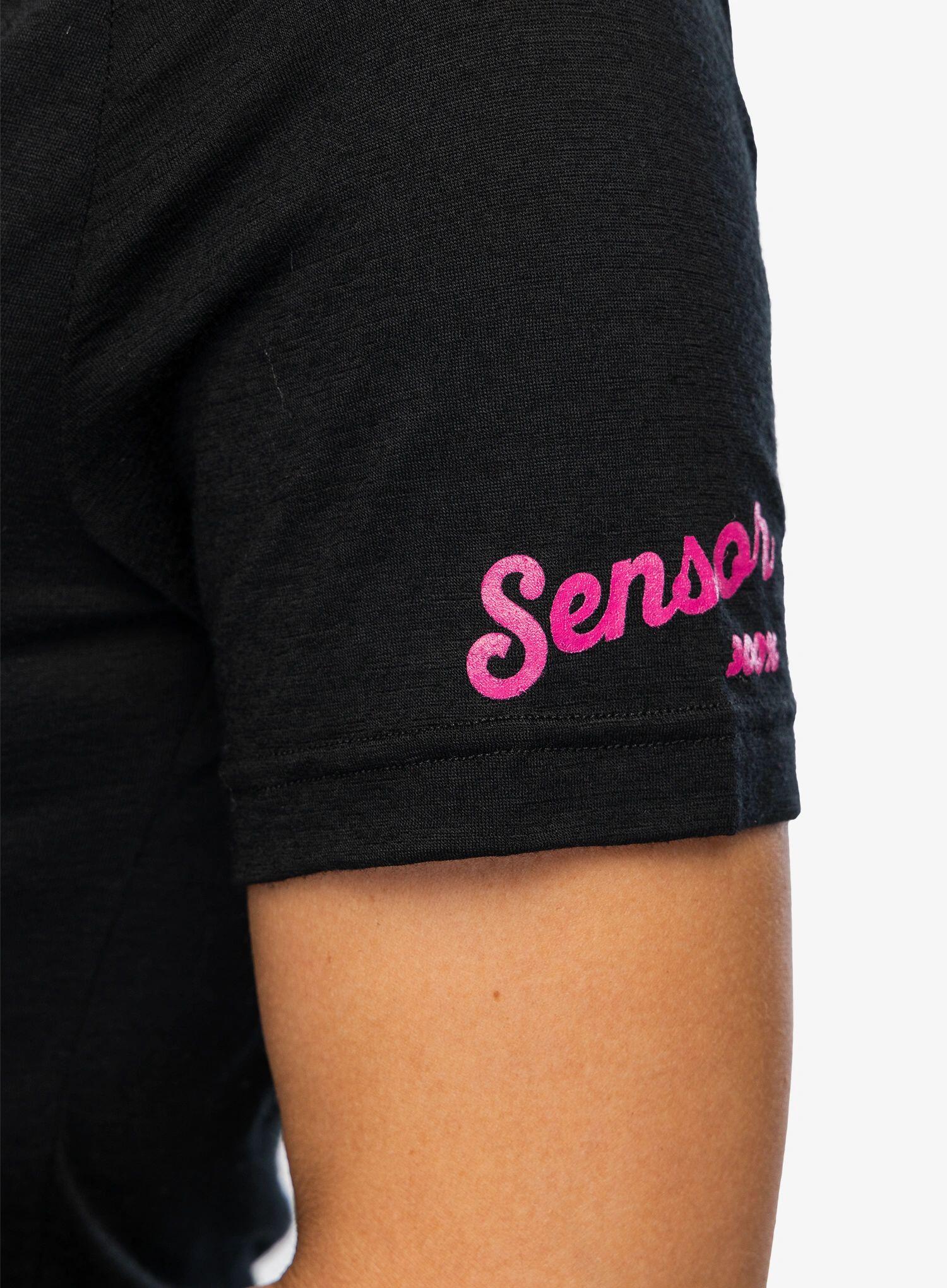 SENSOR Koszulka polo damska MERINO ACTIVE POLO tee ss-S-Czarny 6/6