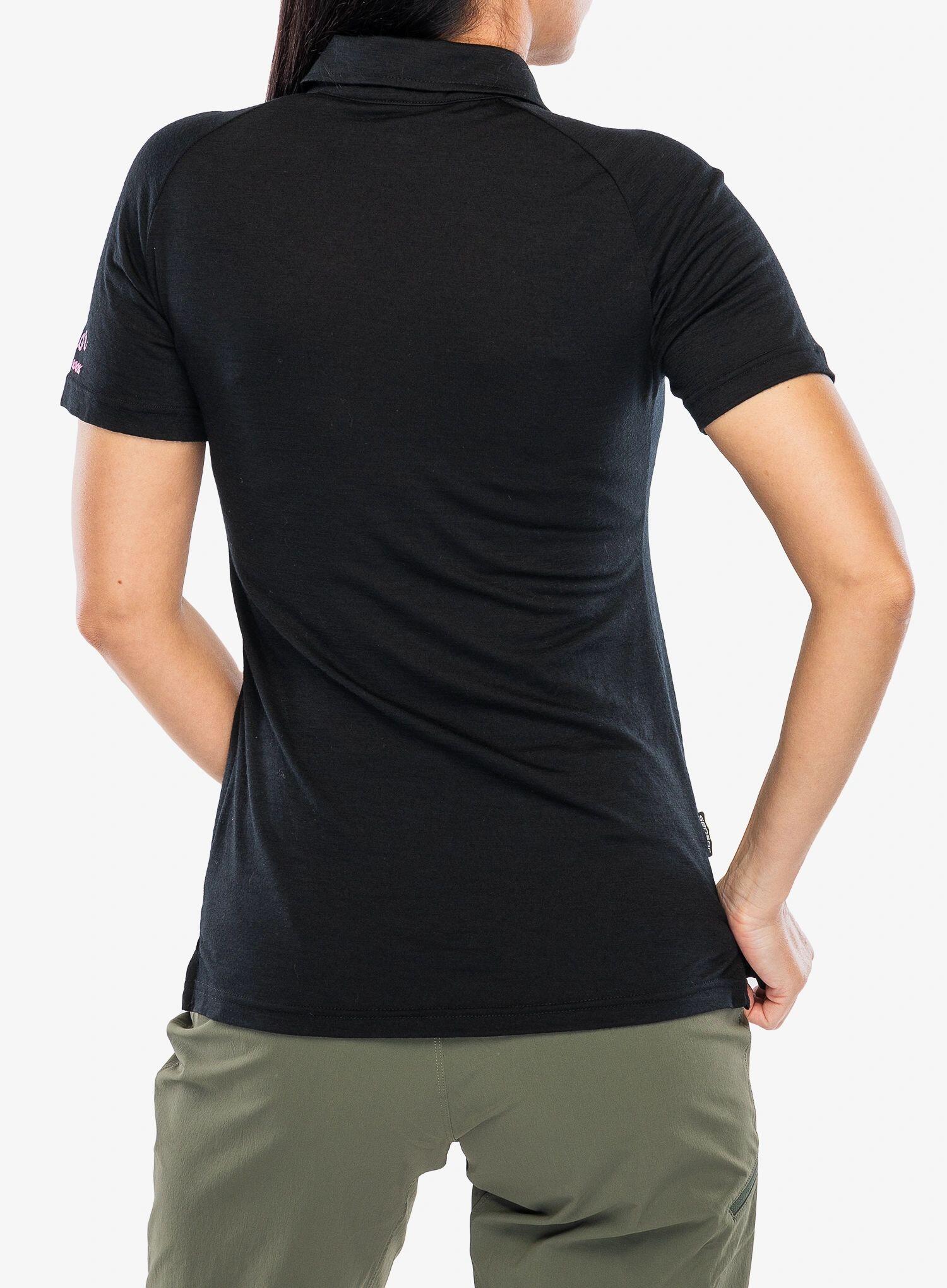 SENSOR Koszulka polo damska MERINO ACTIVE POLO tee ss-S-Czarny 2/6