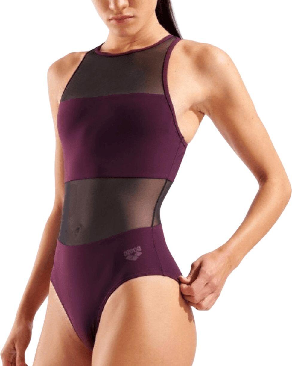 Costume da bagno donna Arena Mesh Panels Dos Vent Donna Bordeaux 3/5