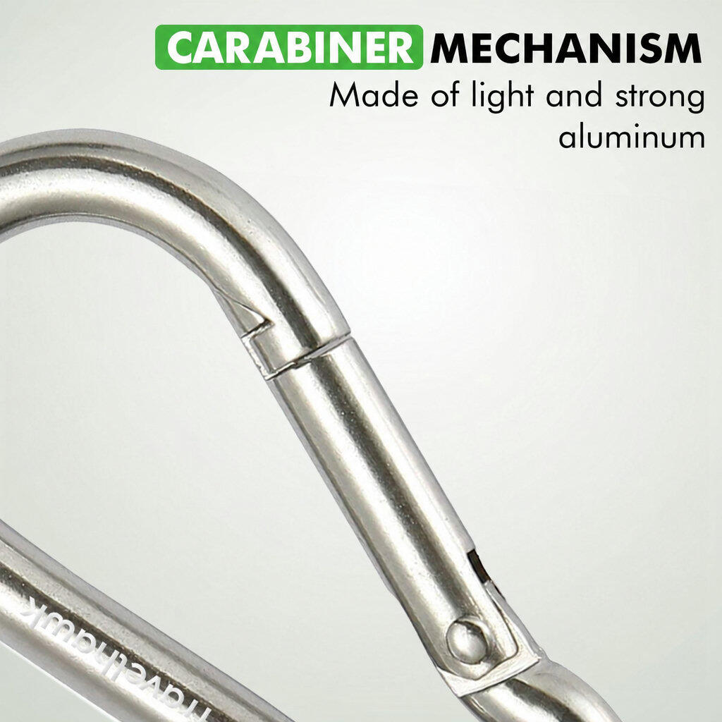 Karabijnhaken Set RVS 4-Stuks Zilver 2/6