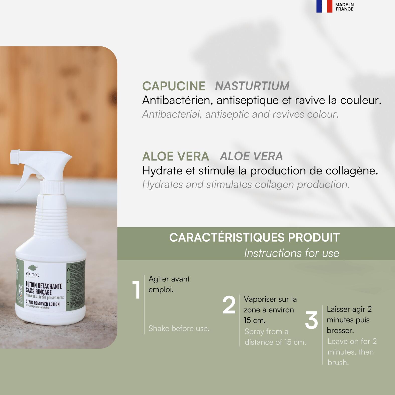 Lotion détachante sans rinçage Ekinat 3/7