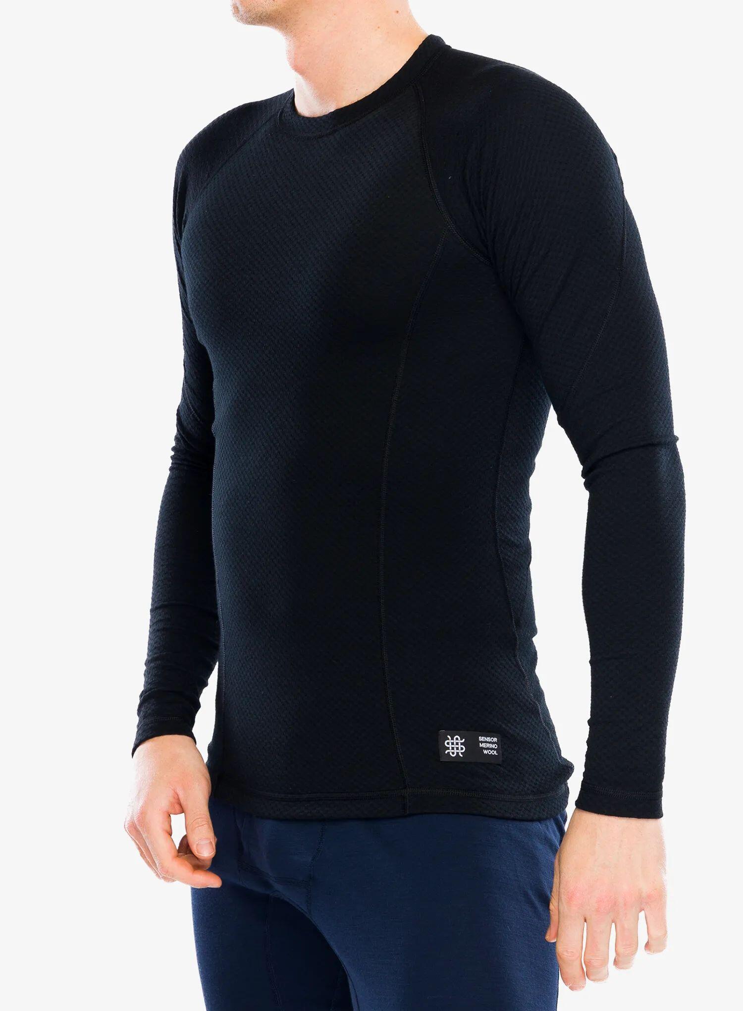 SENSOR Termoaktywna bluzka męska MERINO DF TEE LS-M-Czarny 2/6