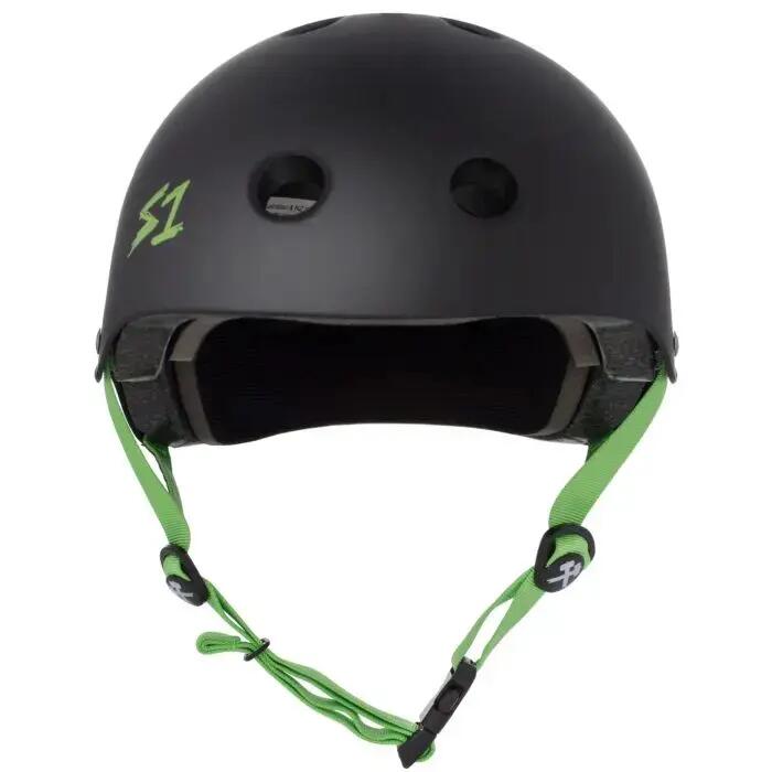 Casque  Lifer - Noir Mat - Sangles Vertes - Taille S - S ONE 6/6
