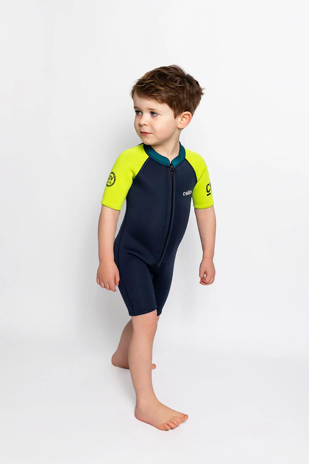 COMBINAISON NEOPRENE C-SKINS KID BABY SHORTI BLUESTONE LIME 4 ANS 2/6
