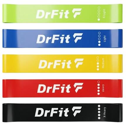 Gumy mini band do ćwiczeń fitness lateksowe 5 szt. DrFit