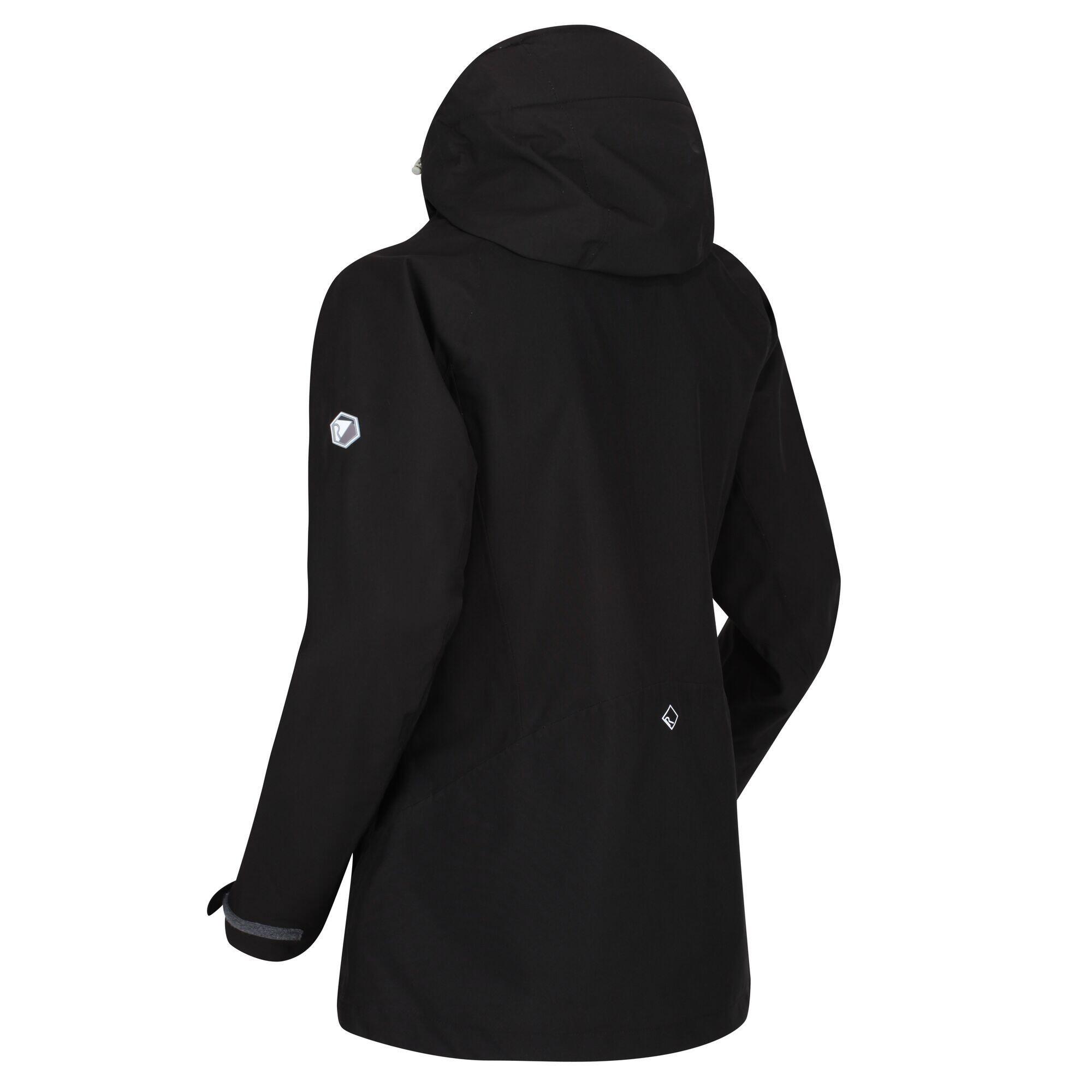 Womens/Ladies Birchdale Waterproof Shell Jacket (Black/White) 3/5