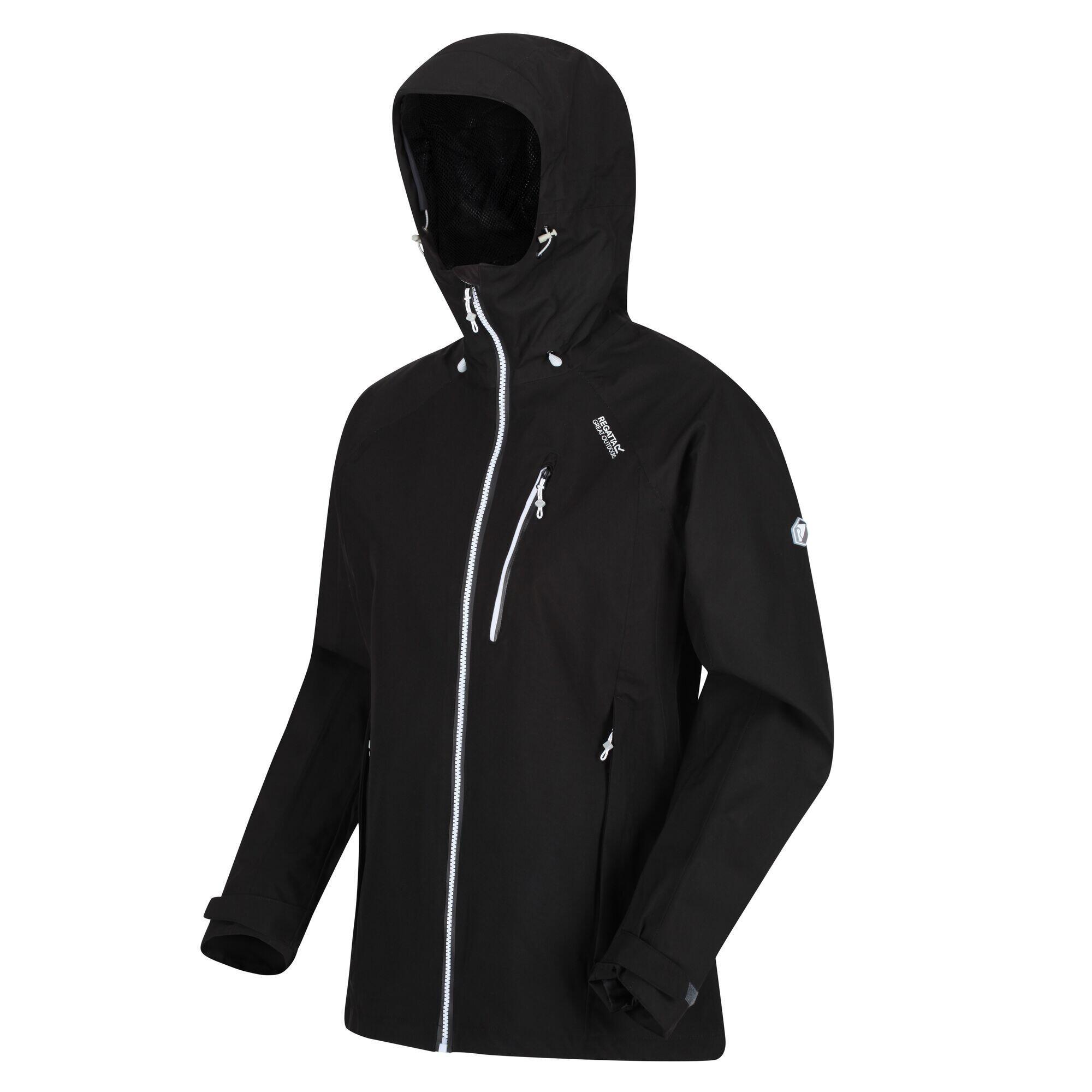 Womens/Ladies Birchdale Waterproof Shell Jacket (Black/White) 4/5