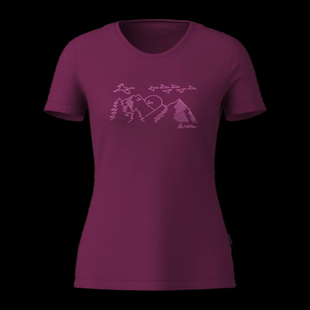 W PRINTSHIRT SUNSET MERINO-TENCEL(TM)
