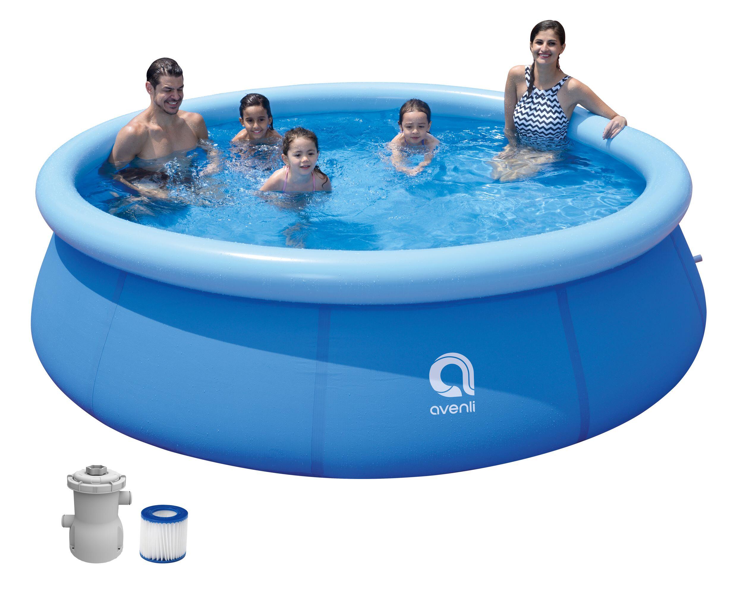Piscina gonflabila Avenli 300x76cm, albastra, pompa cu filtru inclusa