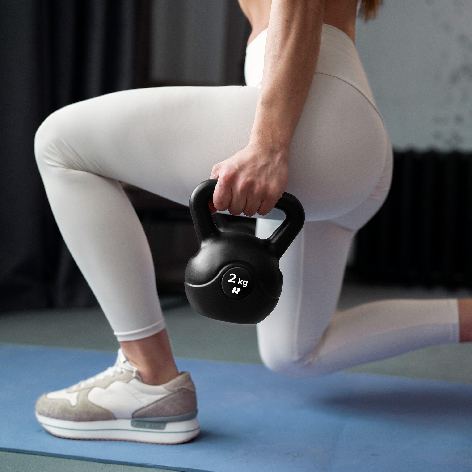 Kettlebell 12kg Kettle Hantel Übung Ball Gewicht ABS Rebel 5/6