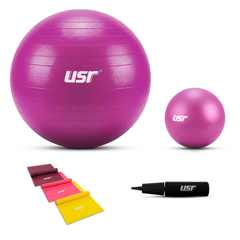 USR 20552BL 20+55 Cm Pilates Topu + Pompası + 3 Lastik