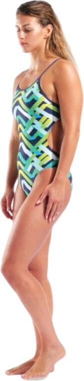 Arena-badpak met veelkleurig patroon/blauw voor dames 5/5