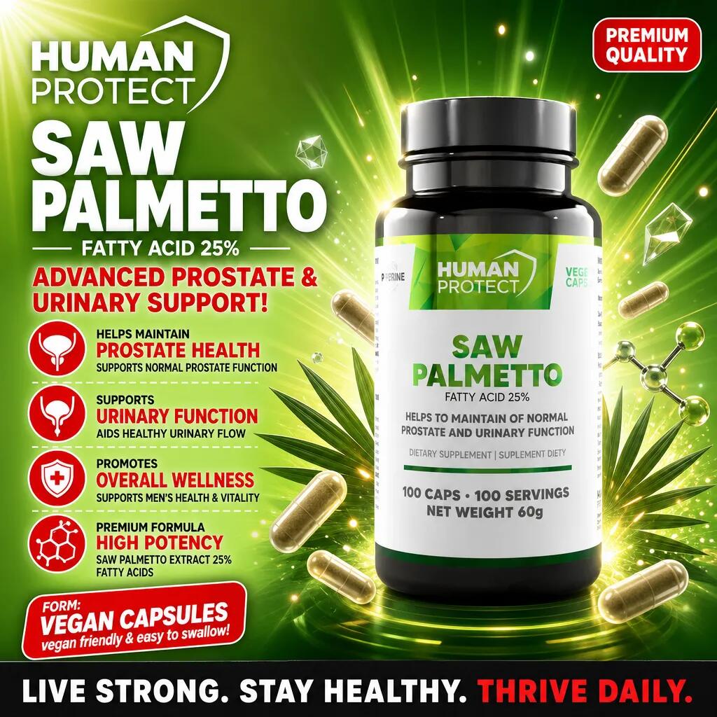 Human Protect Saw Palmetto 25% 500mg 100 Caps