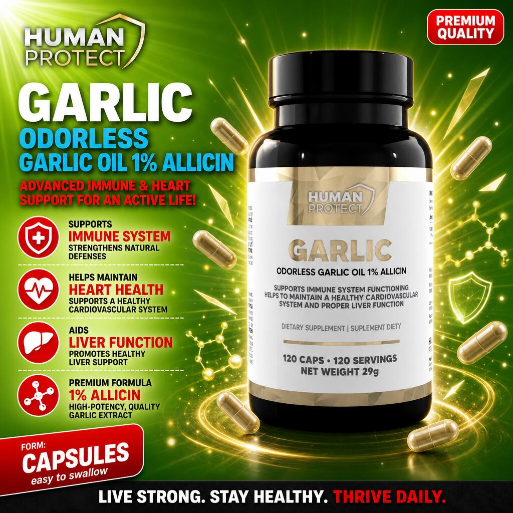 Human Protect Garlic Odorless 120 Caps