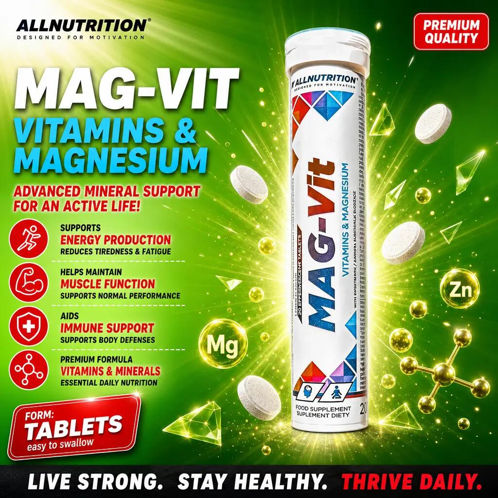 Allnutrition Mag-Vit 20 Effervescent Tabs Lemon