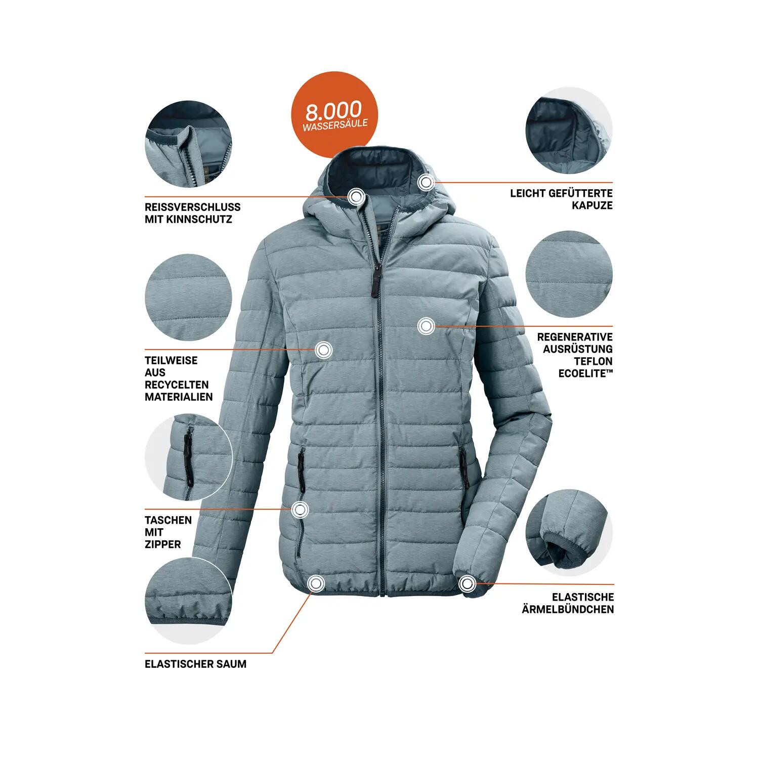 Killtec Steppjacke GW 67 WMN Uyaka für Damen sturm 42 5/6