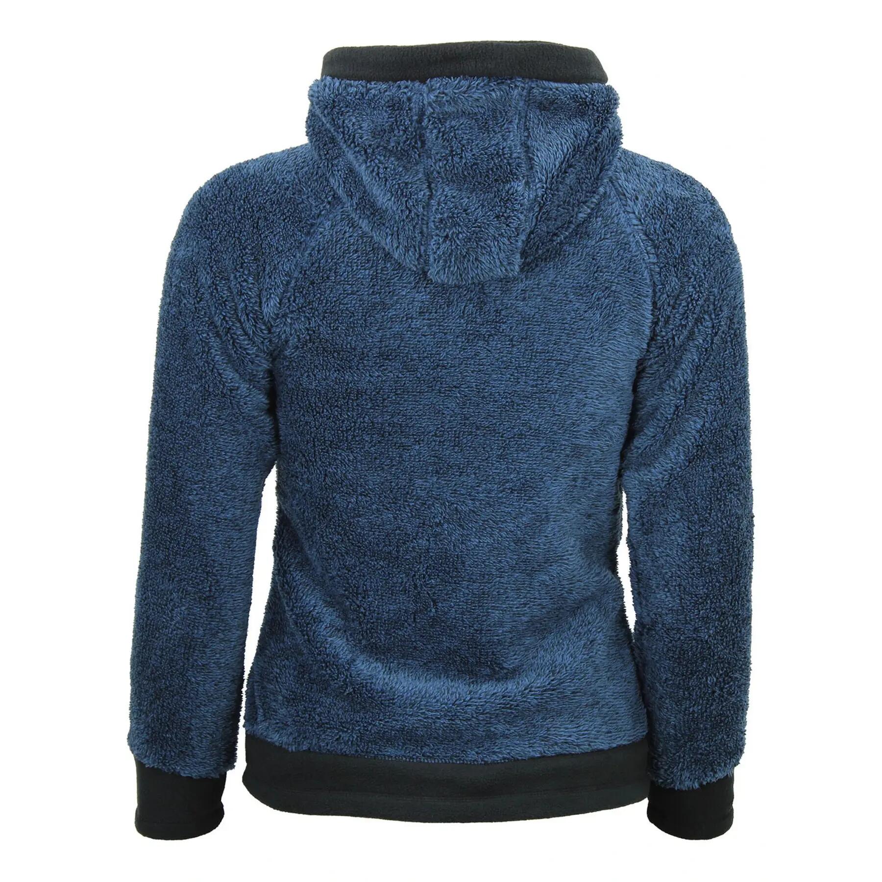 Damen Fleecejacke mit Kapuze Peak Mountain Almi 3/4