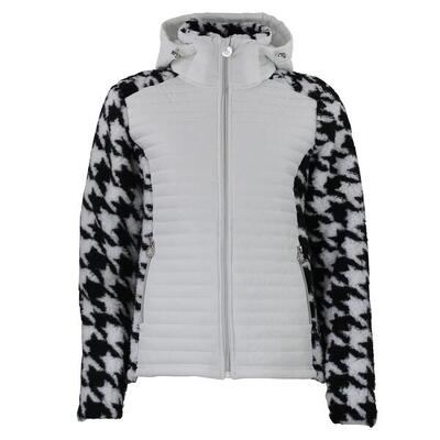 Tweed hoodie met rits, met badge op de borst, vrouwen peak mountain