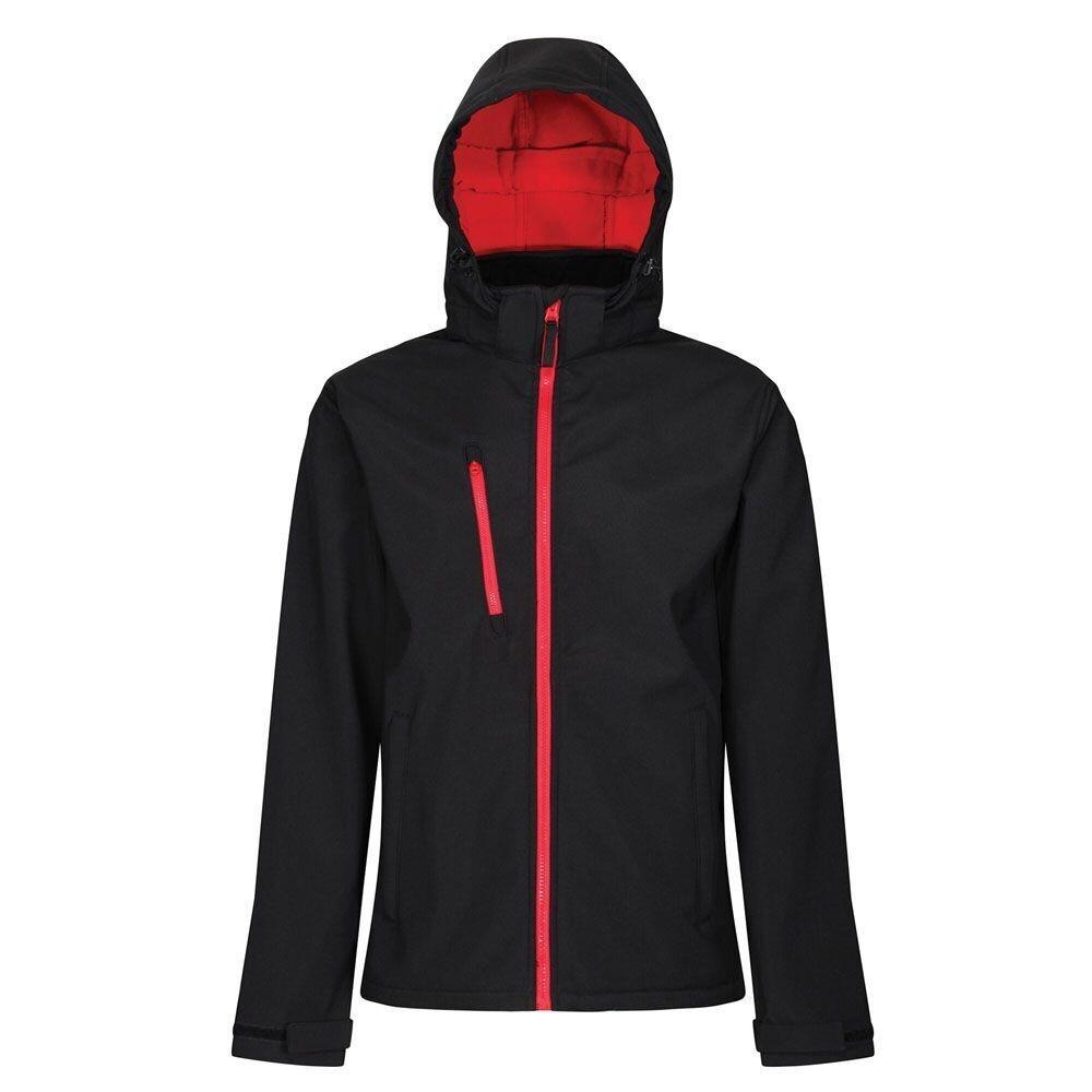 REGATTA Mens Venturer Three Layer Soft Shell Jacket (Black/Red)