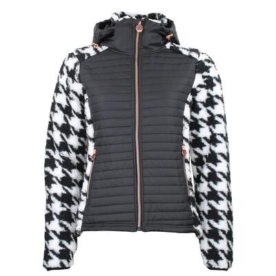Tweed hoodie met rits, met badge op de borst, vrouwen peak mountain