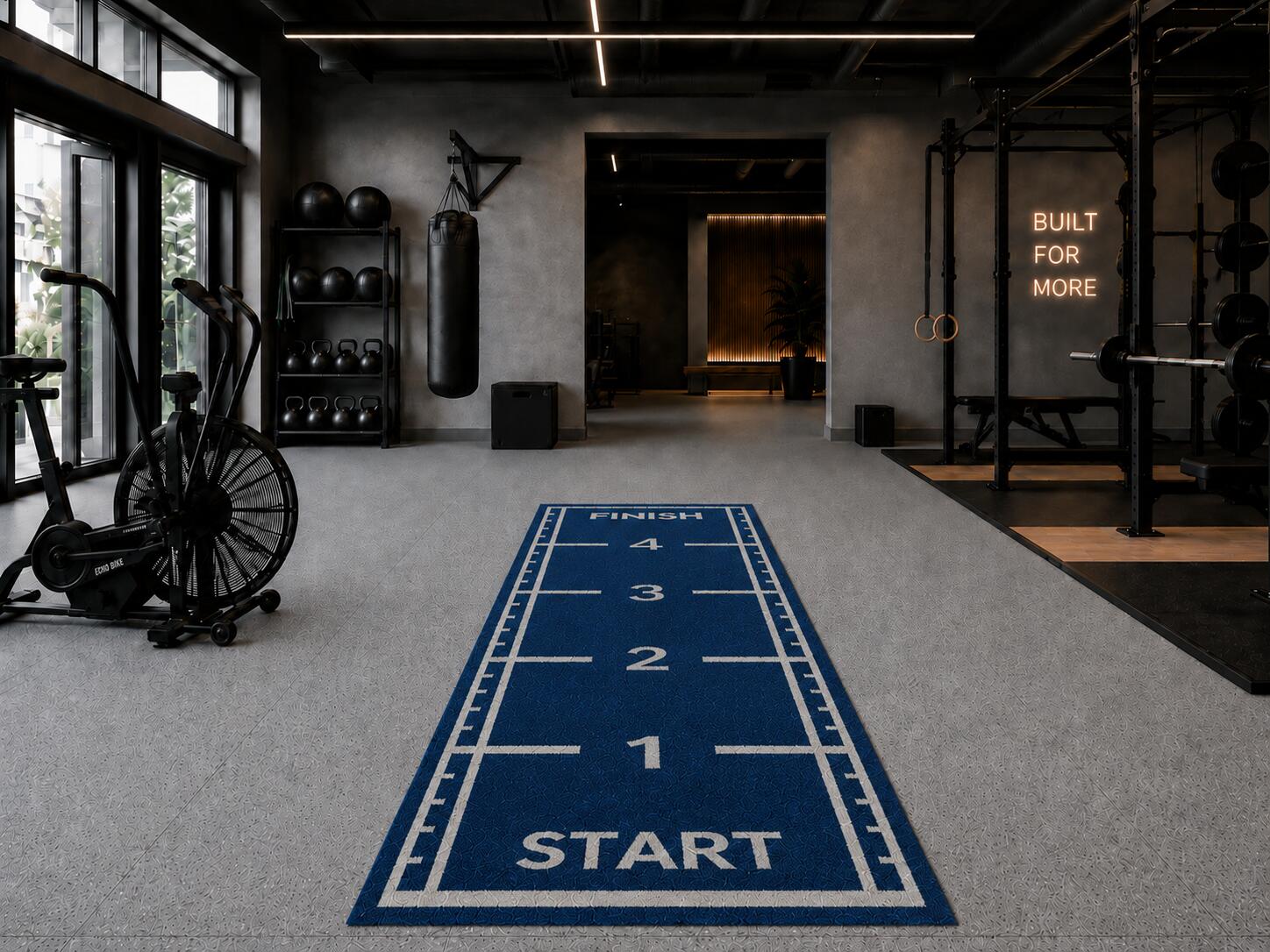 Sprinttrack kunstgras - 5 x 1,5 meter - Blauw 2/3