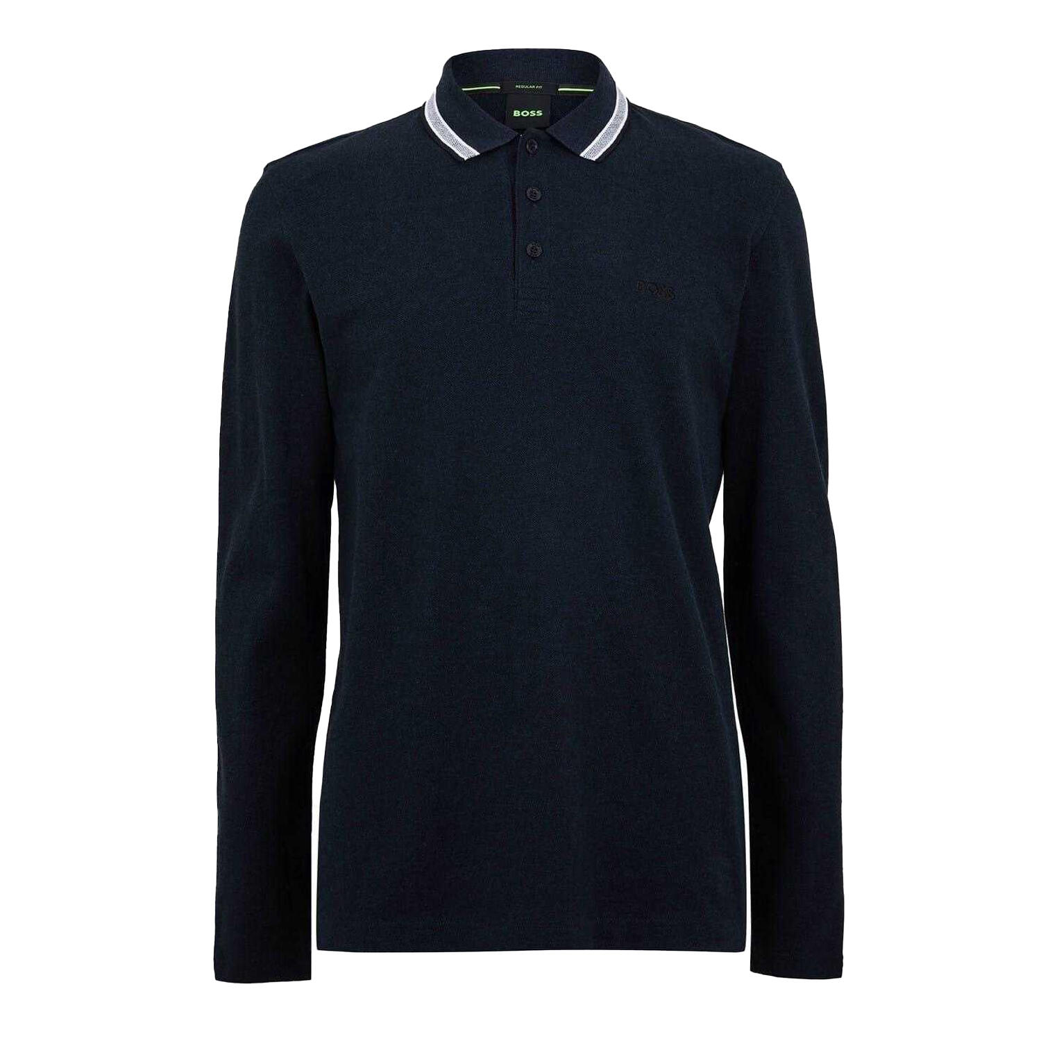 Boss Mens Plisy Long-Sleeved Polo Shirt