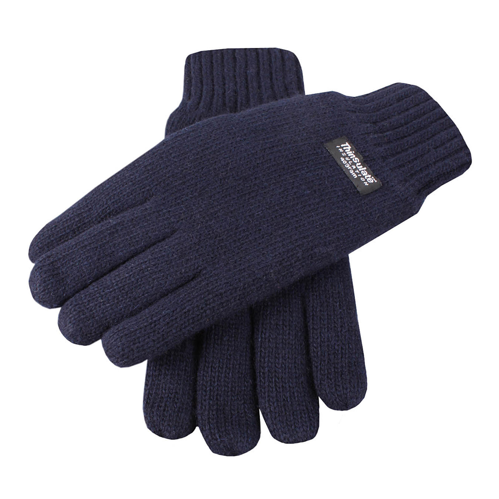 DENTS Mens 100% Wool Knit Gloves With Elasticated Rib Knit Cuff & 3M Thinsulate