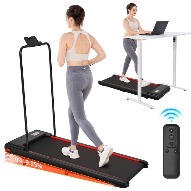 CITYSPORTS Walking Treadmill Incline up to 9.3%, 1-6km/h, removable armrests