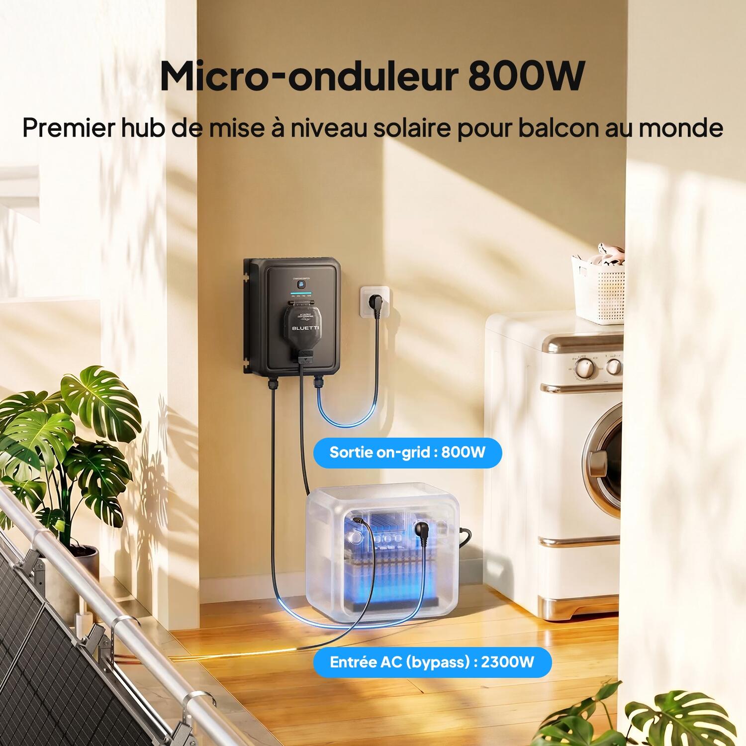 Balco Transfer Hub BLUETTI Powerstation netzgekoppelter-Controller 800W Inverter 3/7
