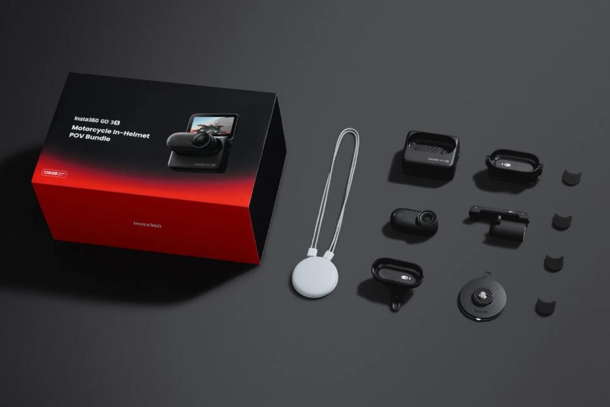 Akční kamera GO 3S 128 GB Motorcycle In-Helmet POV Bundle Insta360 4/7