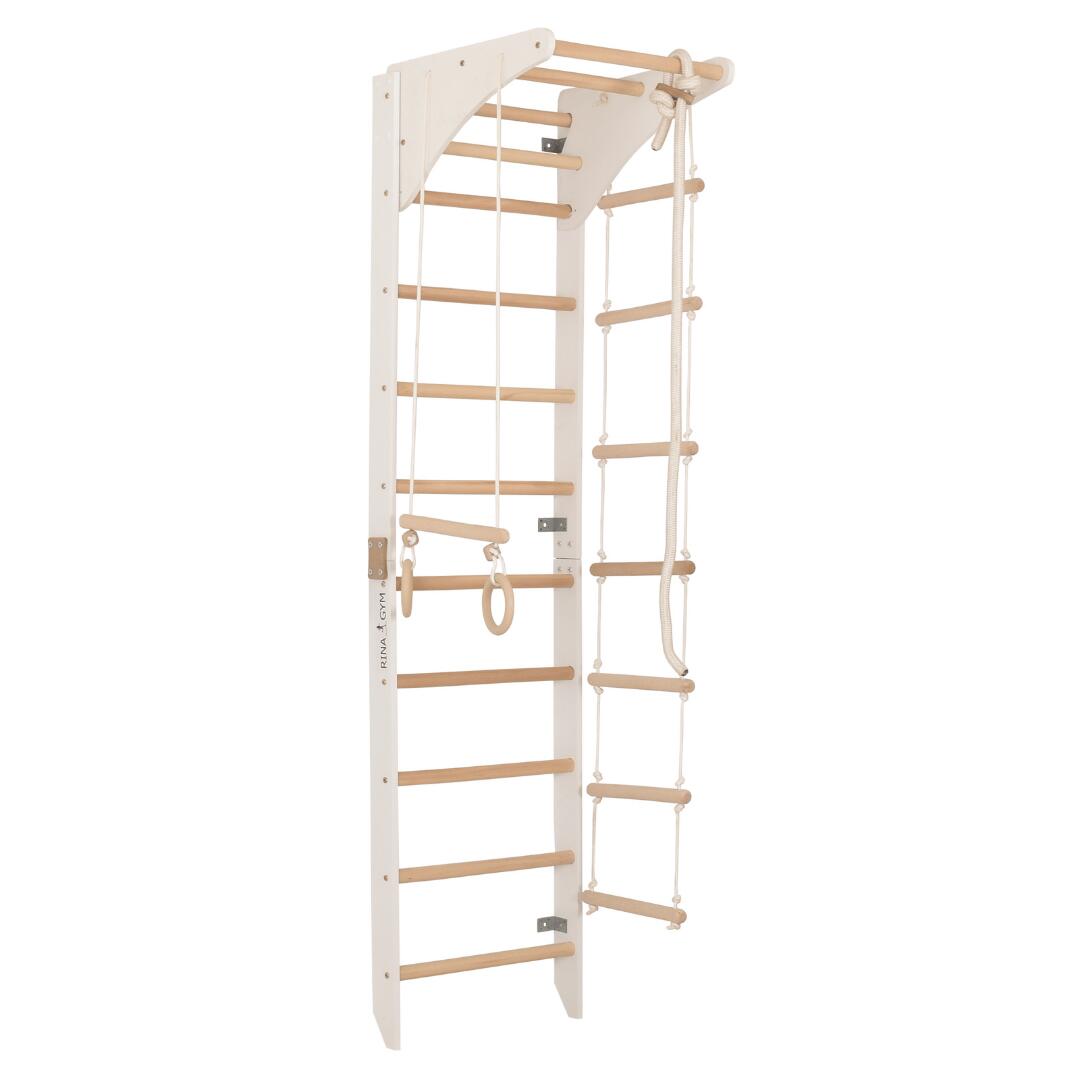 RINAGYM Bílé žebřiny pro děti a dospělé s hrazdou na shyby (SPR C 2 white)