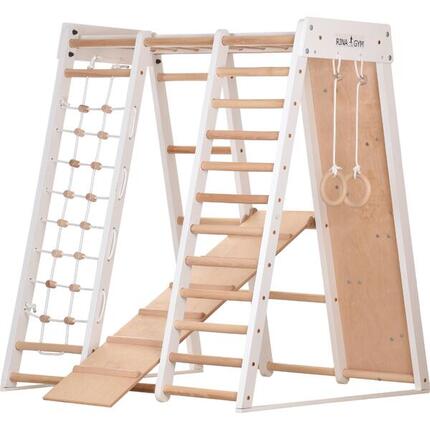Houten klimrek voor thuis RINAGYM model 3 wit