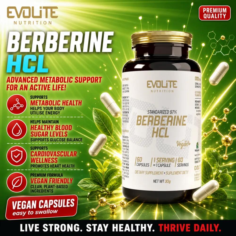 Evolite Berberine HCL 400mg 60 Vege Caps