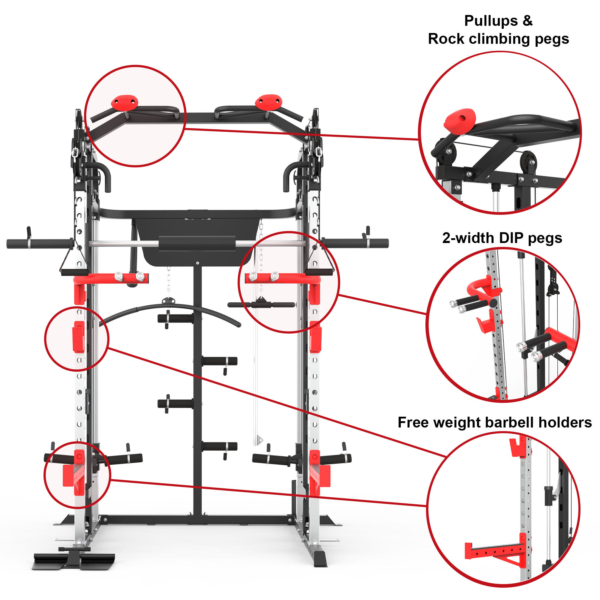 Jaula con Máquina Smith SM-4500 - Peso 124,4kg - Peso usuario 136kg 3/7