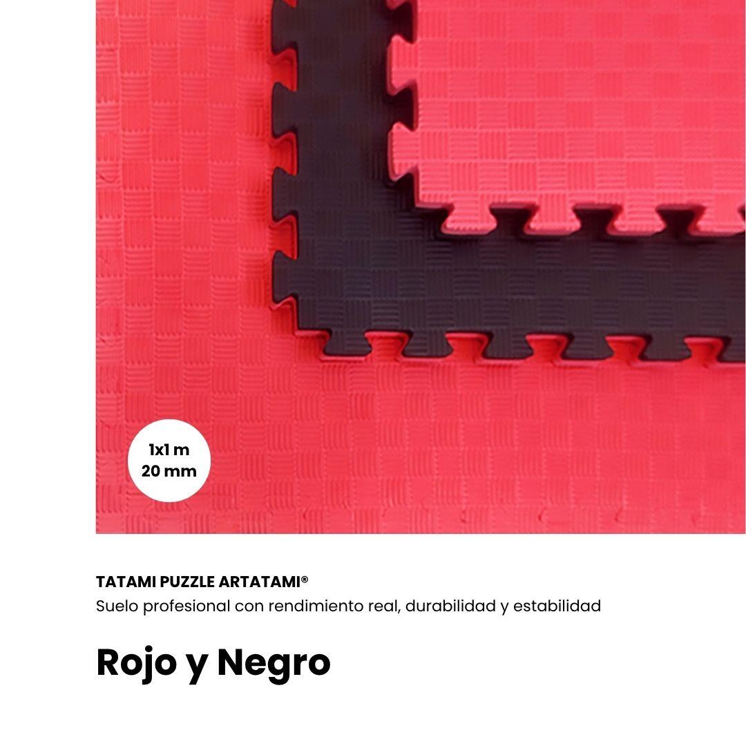 Tatami Puzzle EVA 100x100 cm x 20 mm Rojo-Negro Alta Densidad 2/7