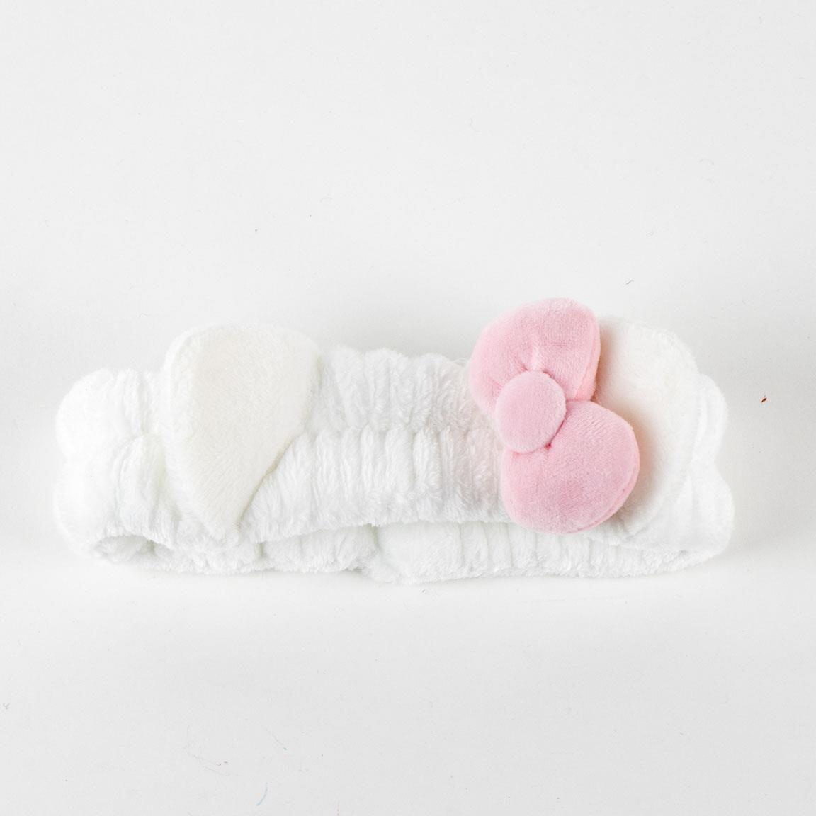 Diadema de Maquillaje Infantil Hello Kitty de Poliéster Suave Blanco y Rosa 2/4
